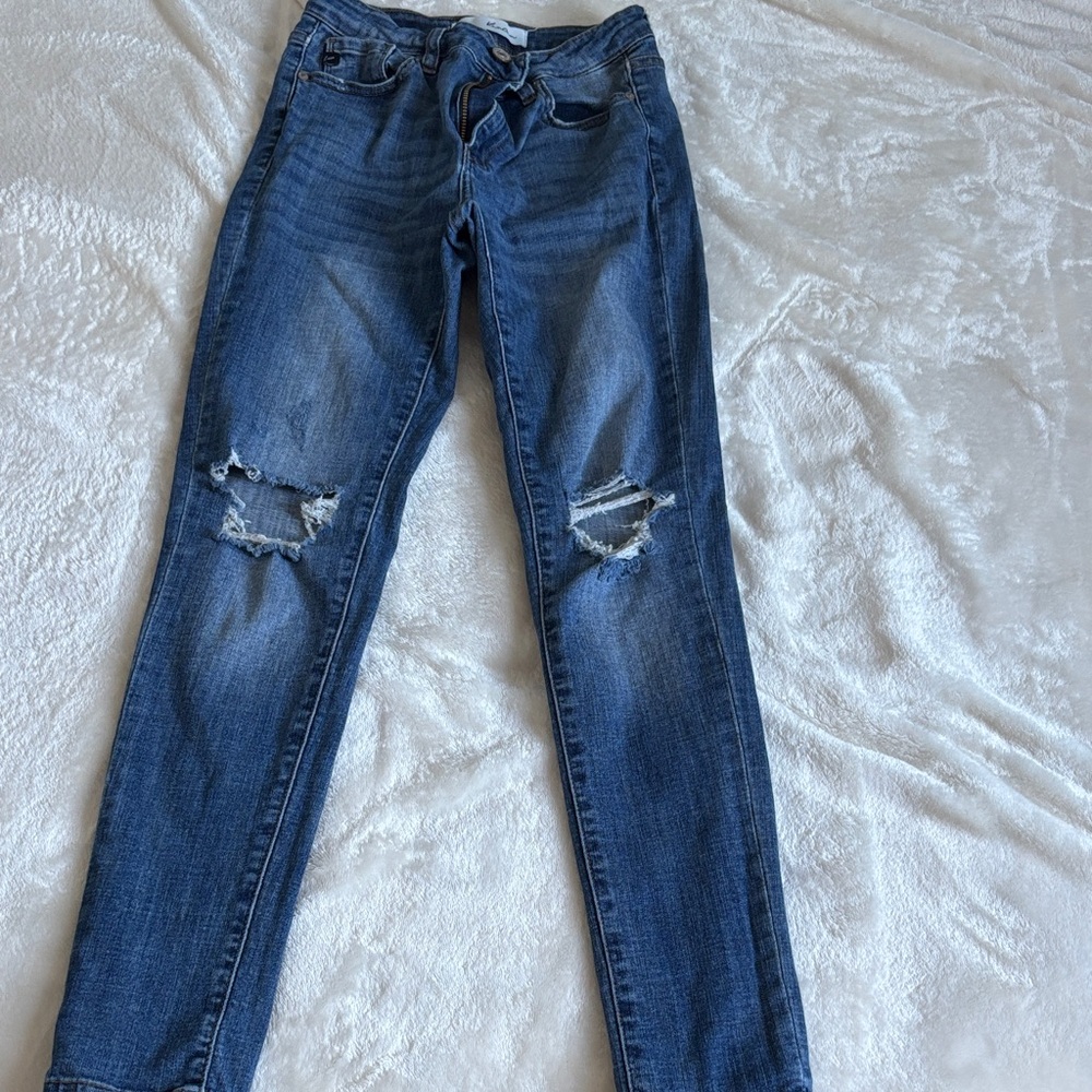 KanCan Dark Blue Distressed Skinny Jeans